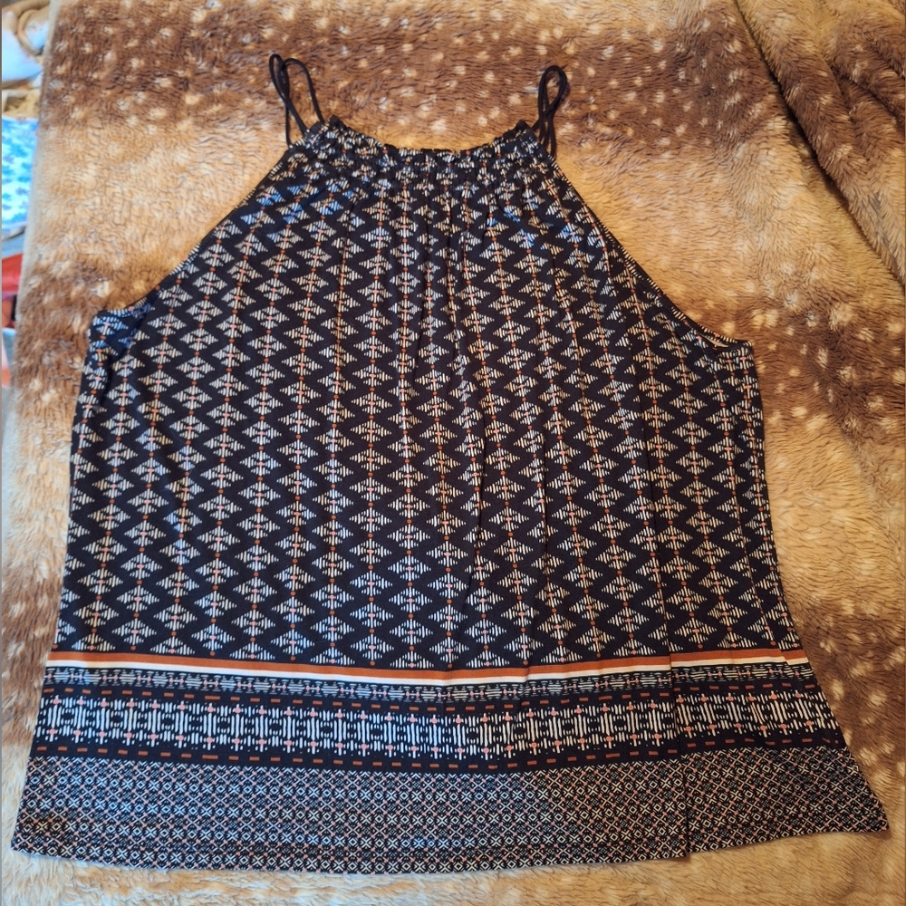 Geometric Patterned Black and White Women's Top XL By Les Serein